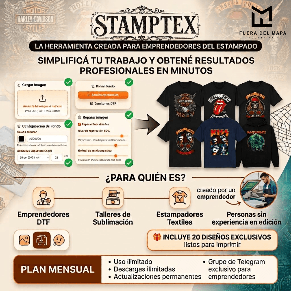 Vista general de la plataforma Stamptex