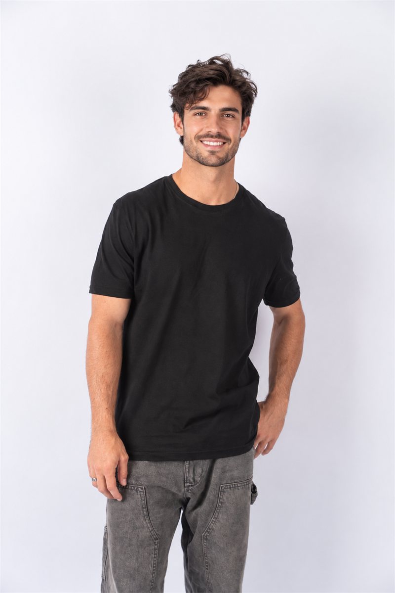 Remera negra de algodón para personalizar