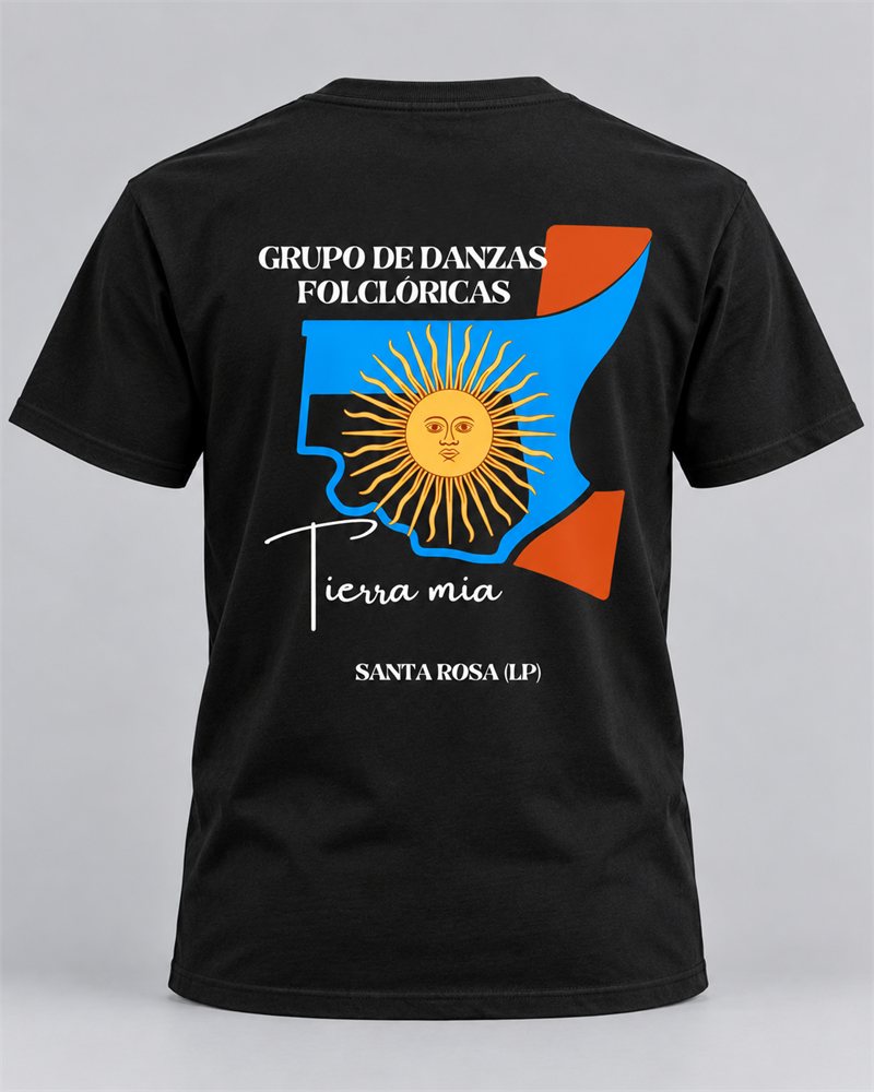 Mockup de remera personalizada: Tierra Mía · Danzas folclóricas