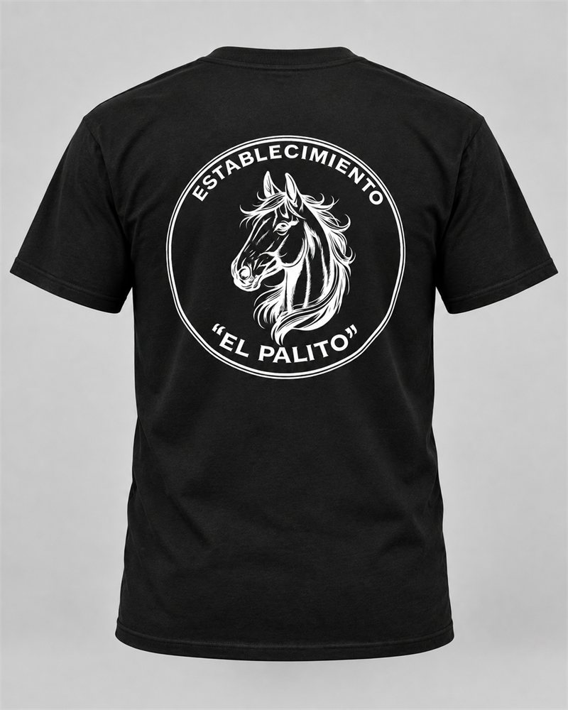 Mockup de remera personalizada: Establecimiento El Palito