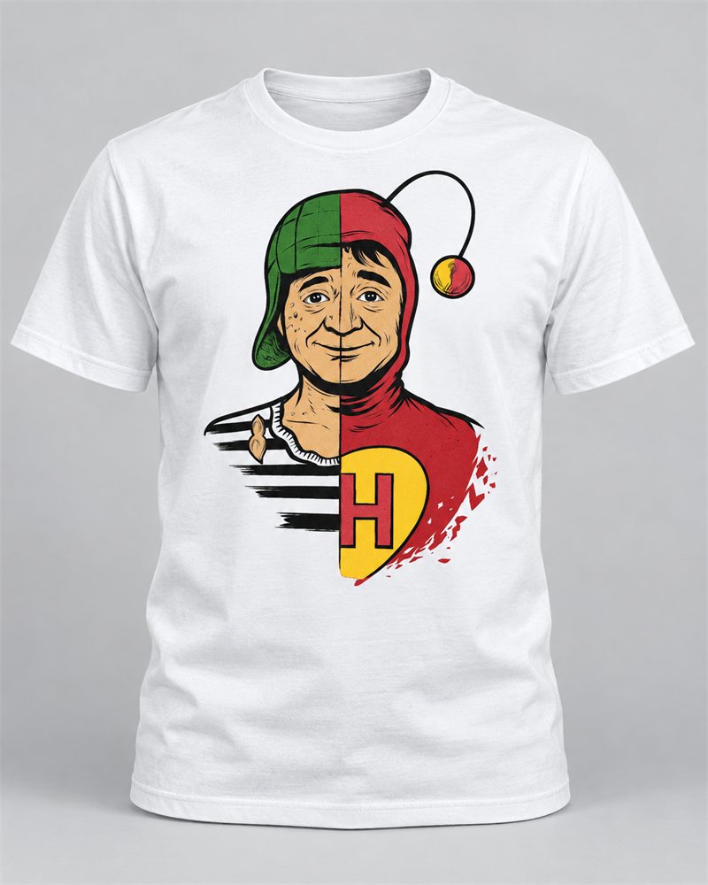 Mockup de remera personalizada: Chavo y Chapulín